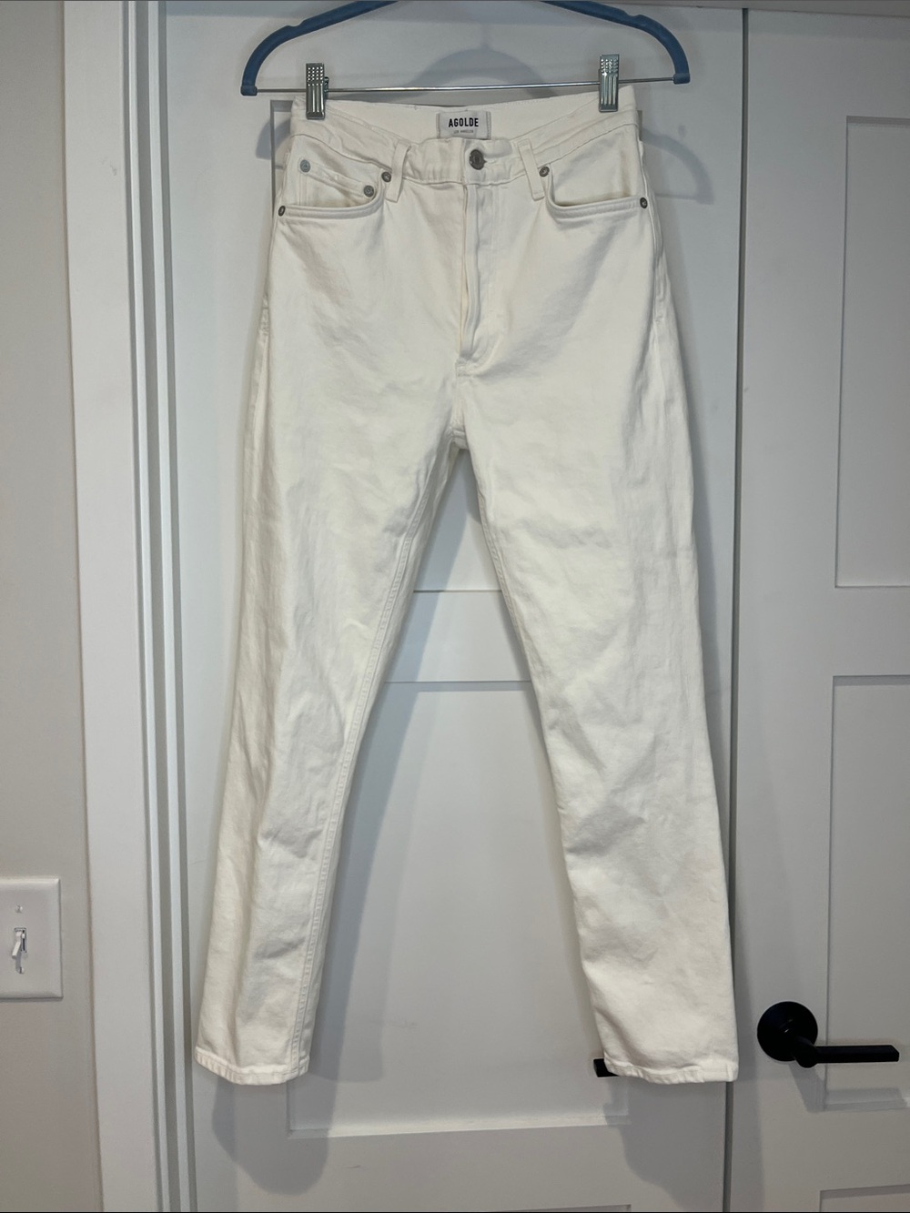 Agolde Nico slim straight off white jeans 26 with stretch